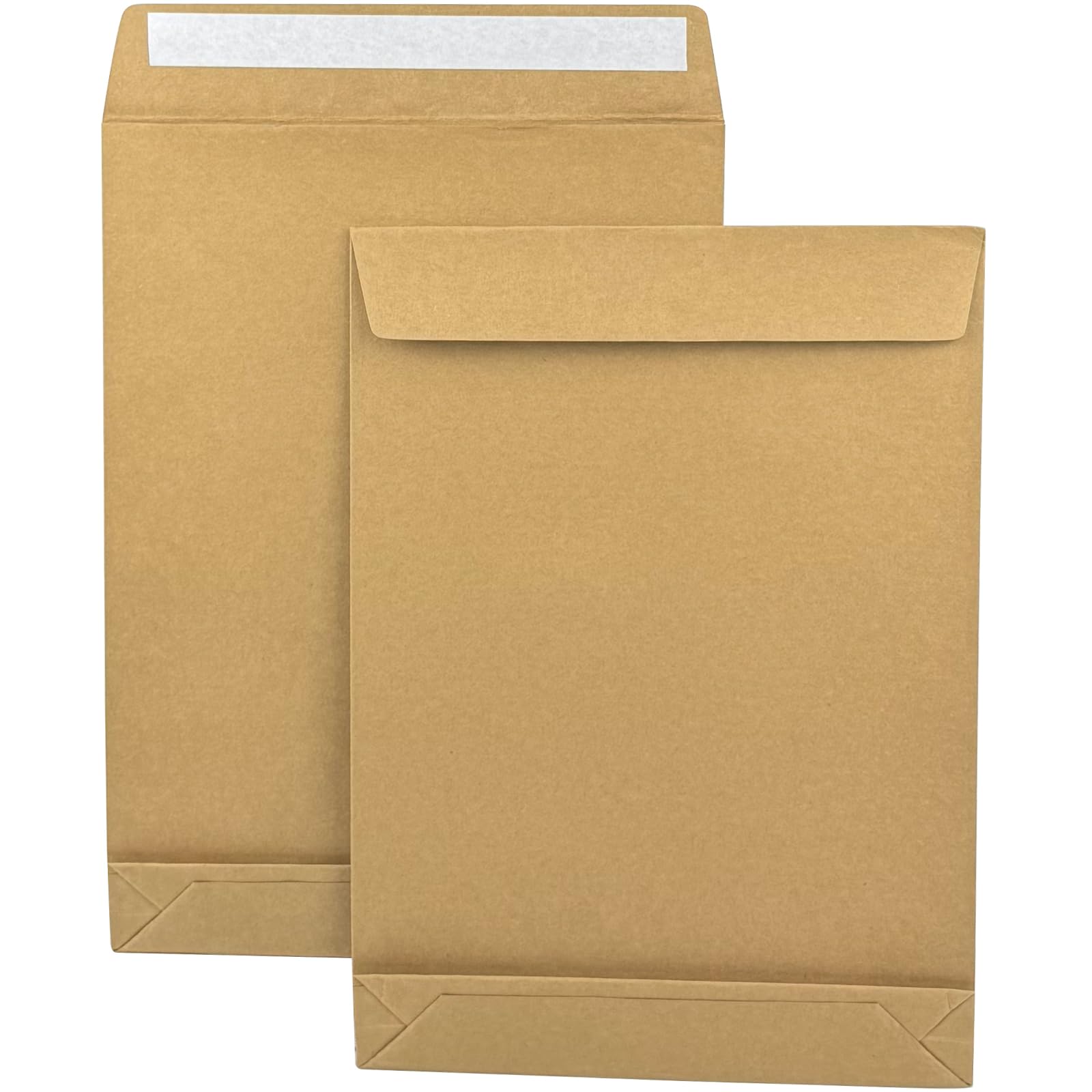 15 Stück erweiterbare große Kraftpapier-Umschläge, 23,6 x 33 cm, selbstklebend, reißfest, Katalogumschläge für Büro, Papier, Dokumente, Aktenaufbewahrung, braunes Kraftpapier