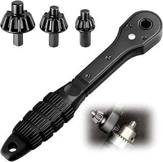 2 in 1 Drill Chuck Ratchet Spanner, 2025 Upgrade 2-in-1 Ratchet Drill Chuck Key Wrench, Universal Double Head Chuck Key Replacement Tool Iron Drill Wrench for Electric Drills and Power (1 Set)