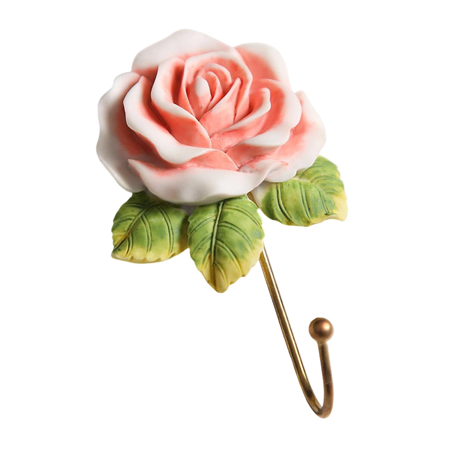 Xinsheinelry Unique Resin Heart Hook Decoration with Colorful Roses for Adding Charm to Any Room Heart Rose Hook
