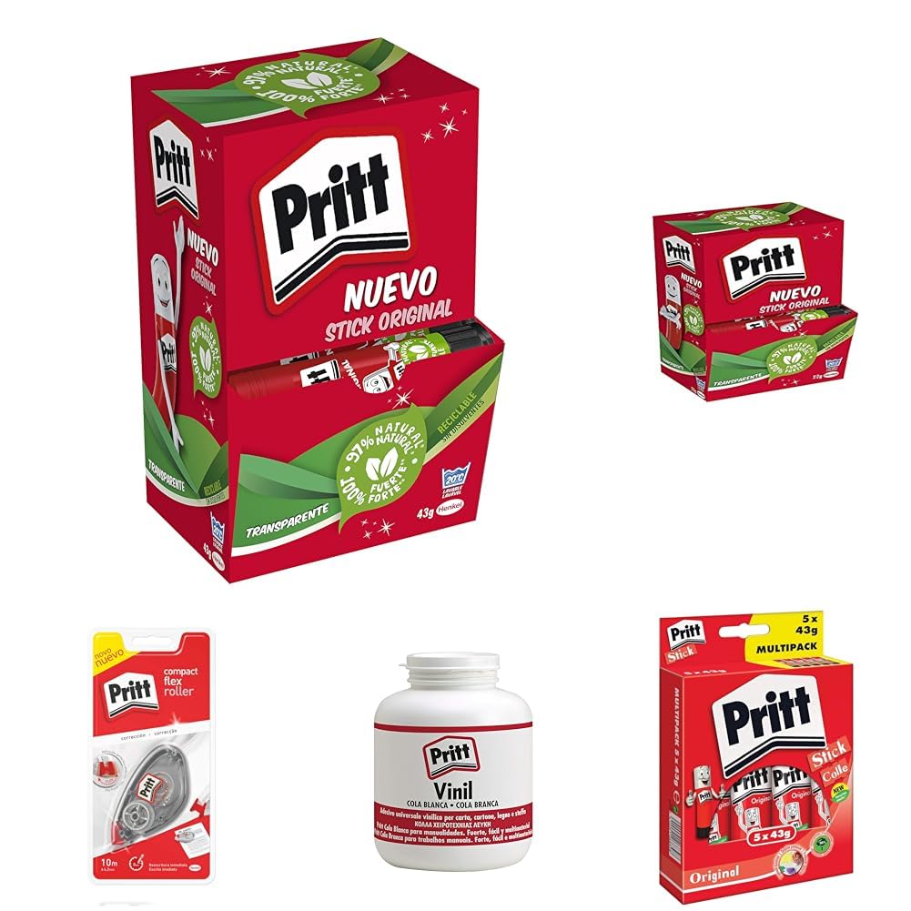Pritt Colla Stick 15 x 43g, colla per bambini sicura e affidabile, colla Pritt per lavoretti e fai da te, con una tenuta forte per uso scuola e ufficio, 15 stick x 43g