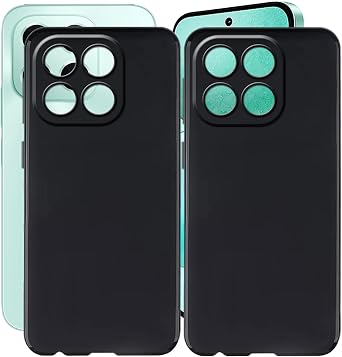 for Honor X6c Case, 2 Pieces Shockproof Soft TPU Bumper Shell, 360 Drop Protection Shell Ultra-Thin Soft Silicone Cover for Honor X6c 6.61" - Black