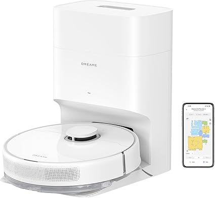 DREAME C20 Plus Robot Vacuum, 90 Days Self-Emptying Robot Vacuum and Mop Combo, 6000Pa Suction Robotic Vacuum, LiDAR Navigation, APP/Voice Control, Robot Vacuum Cleaner for Pet Hair/Carpet/Hard Floor