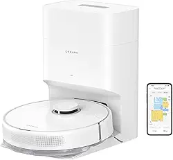 DREAME Aspirador de pó robô C20 Plus, 90 dias, aspirador de pó e esfregão com autoesvaziamento, aspirador robótico de sucção 6000Pa, navegação LiDAR, controle de aplicativo/voz, robô aspirador de pó