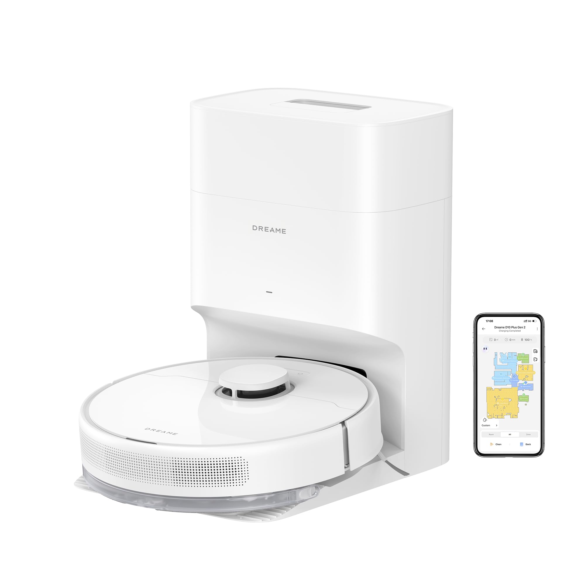 DREAME C20 Plus Robot Vacuum, 90 Days Self-Emptying Robot Vacuum and Mop Combo, 6000Pa Suction Robotic Vacuum, LiDAR Navigation, APP/Voice Control, Robot Vacuum Cleaner for Pet Hair/Carpet/Hard Floor