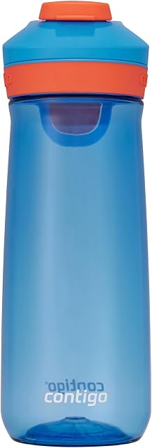 Contigo Kids Casey Water Bottle with AUTOSEAL Lid, 20 oz (591 mL), Blue Poppy & Coral