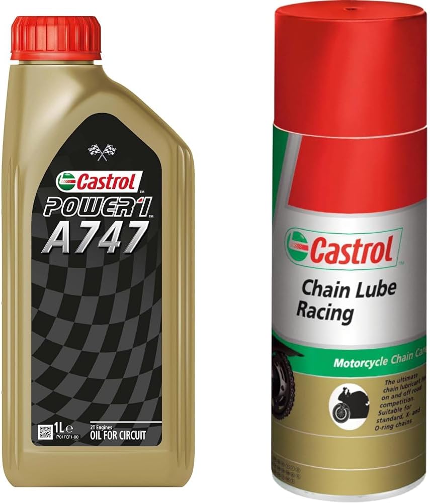 Castrol POWER1 A747 1L + Castrol Chain Lube Racing Oil 400ml Amazon