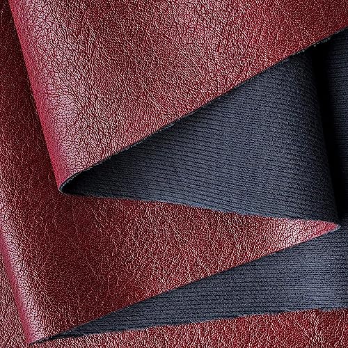 Luxurious Dark Red Faux Leather Marine Vinyl Fabric - Perfect for Upholstery and Crafts, Sold by the Yard (36"x54")