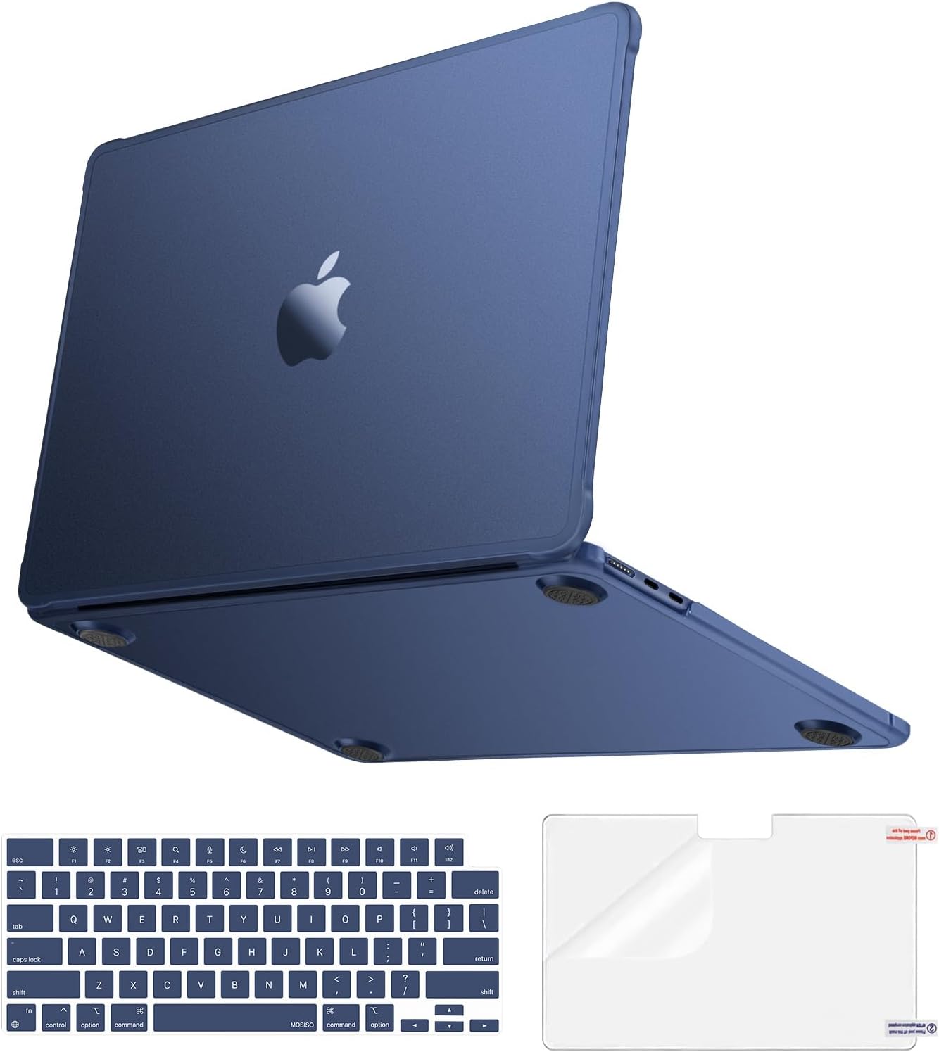 - MOSISO Anti-Crack Slimness Case for MacBook Air 13 inch M5 M4 M3 M2 2026-2022 A3449 A3240 A3113 A2681, 3 in 1 Kit Anti-Fingerprints Reinforced TPU Bumper Hard Shell for MacBook Air 13.6,Midnight Clear