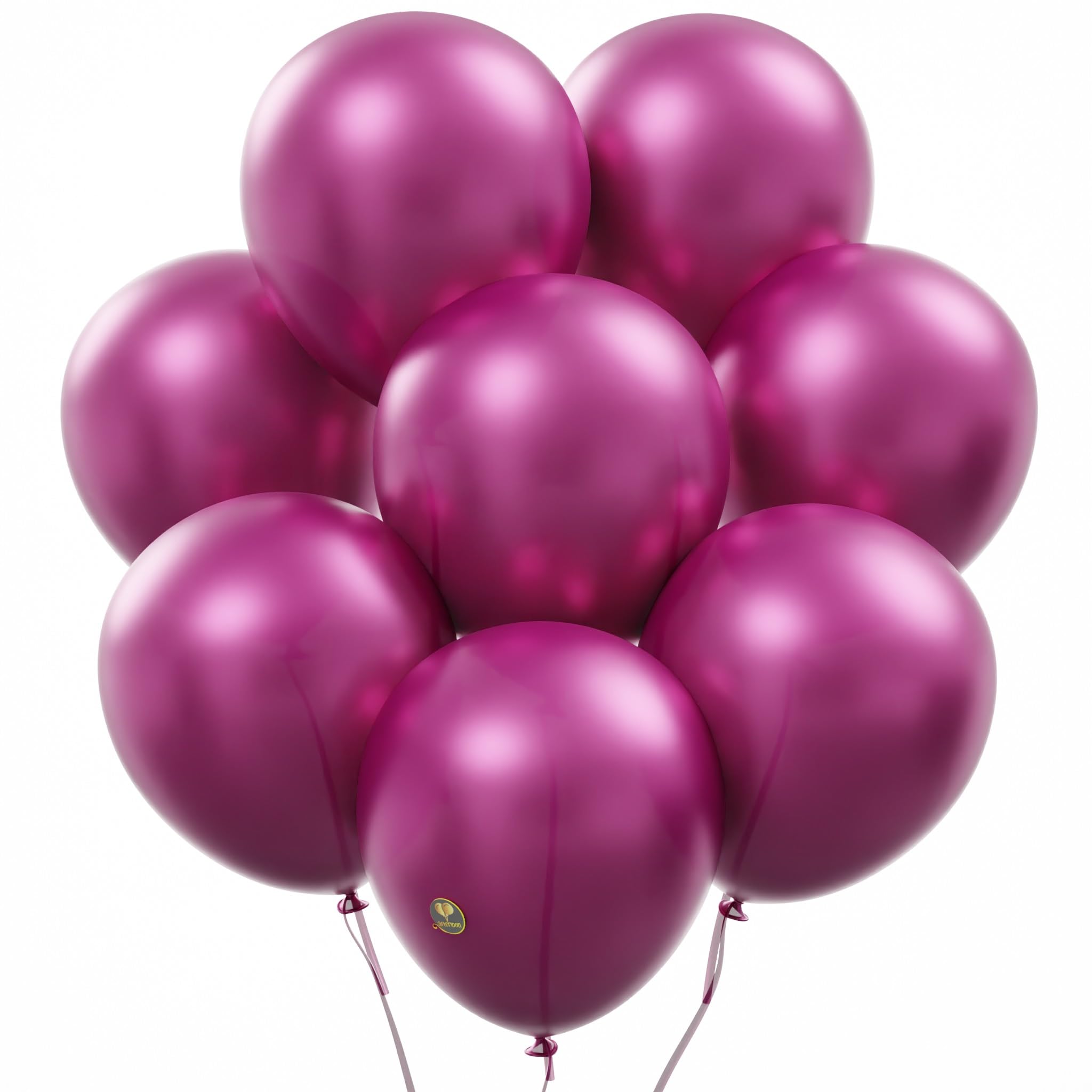 AFTERLOON® Biodegradable Balloons 100 pcs Pearlized Fuchsia 12 Inch, Natural Rubber Latex Plastic-Free Alternative Pearlescent Durable Thickened Extra Strong Helium Float, for Garland Wedding Decor