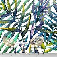 Wall Mural Flowers and Leaves Removable Self-Adhesive Wallpaper Wall Decoration for Bedroom Living Room - 66x96 inches
