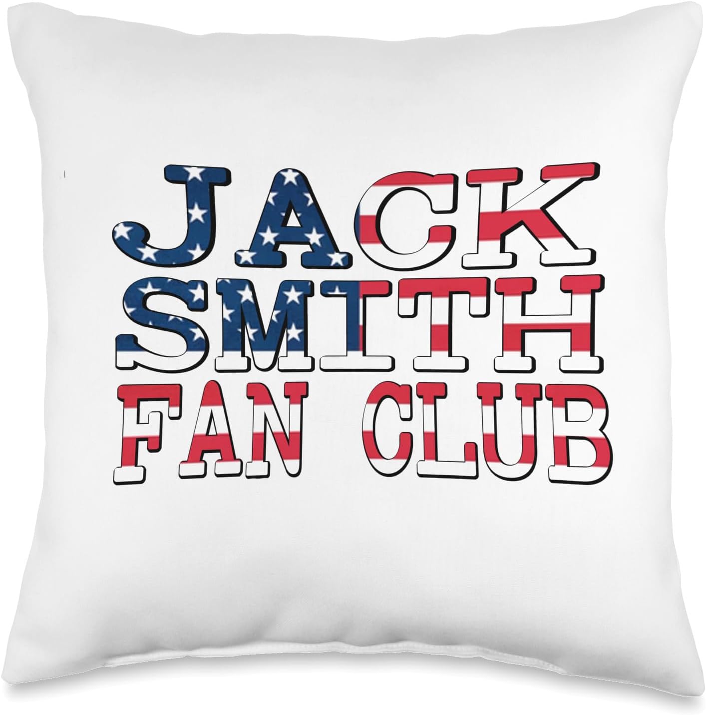 Jack Smith Fan Club American Flag Summer Vintage USA Blue Throw Pillow