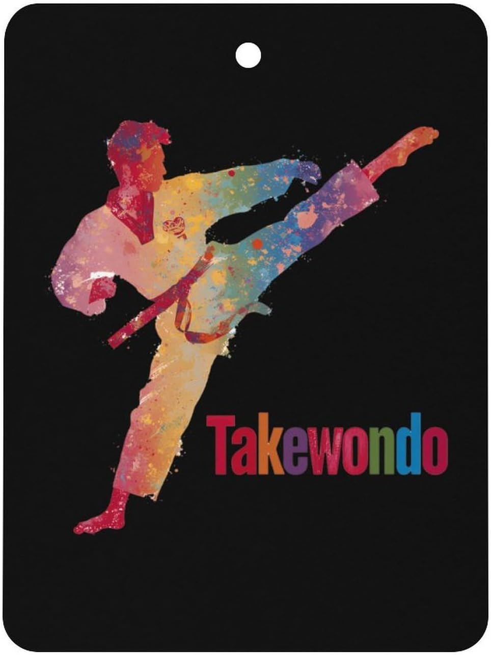 Taekwondo Graphic Printed Car Air Freshener Hanging Aromatherapy Tablets for Car Accessories Square
