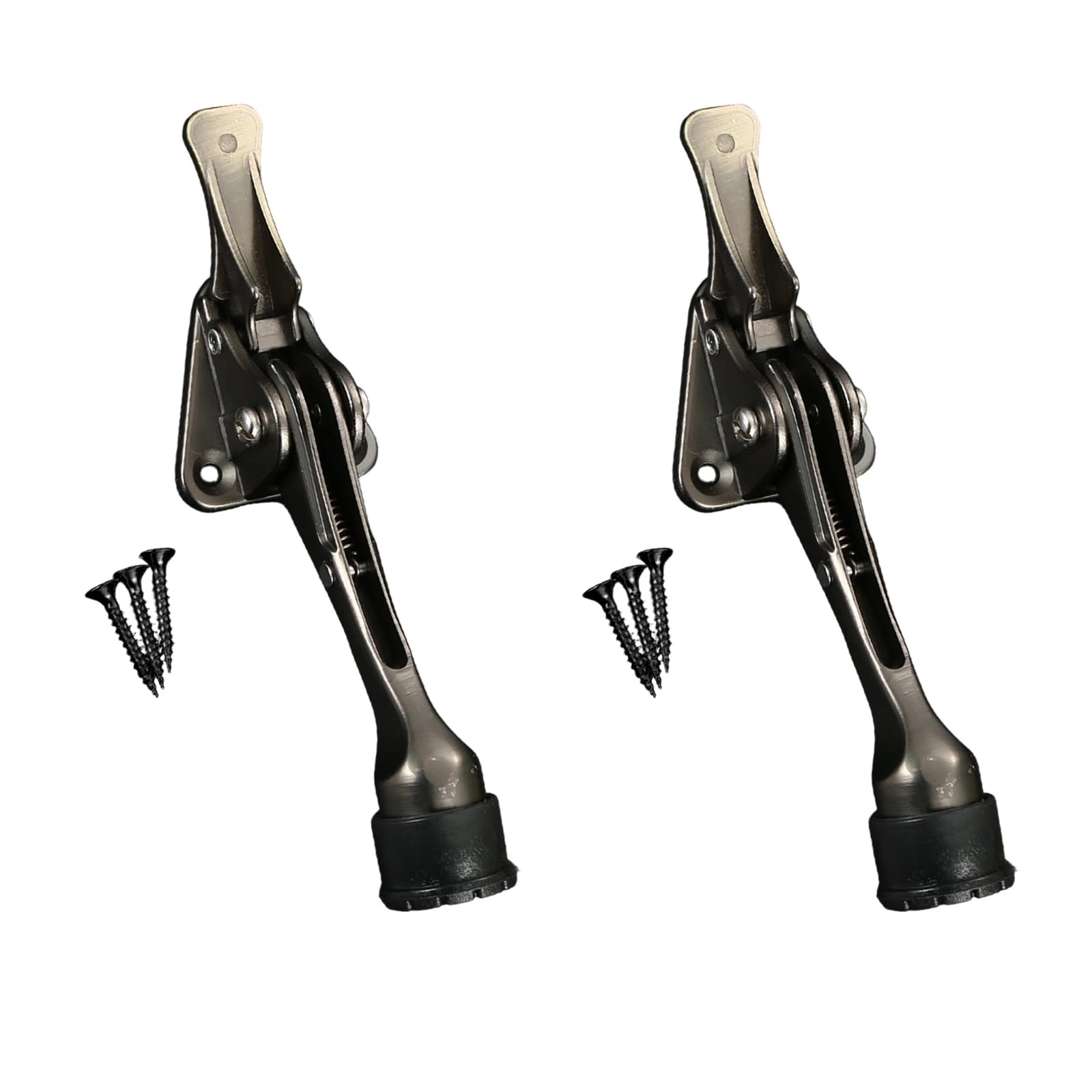Door Holder with Nonslip Rubber Tips Easy Pedal Kick Down Door Stop Wall Protector Metal Alloy Doorstop Metal Alloy Doorstop