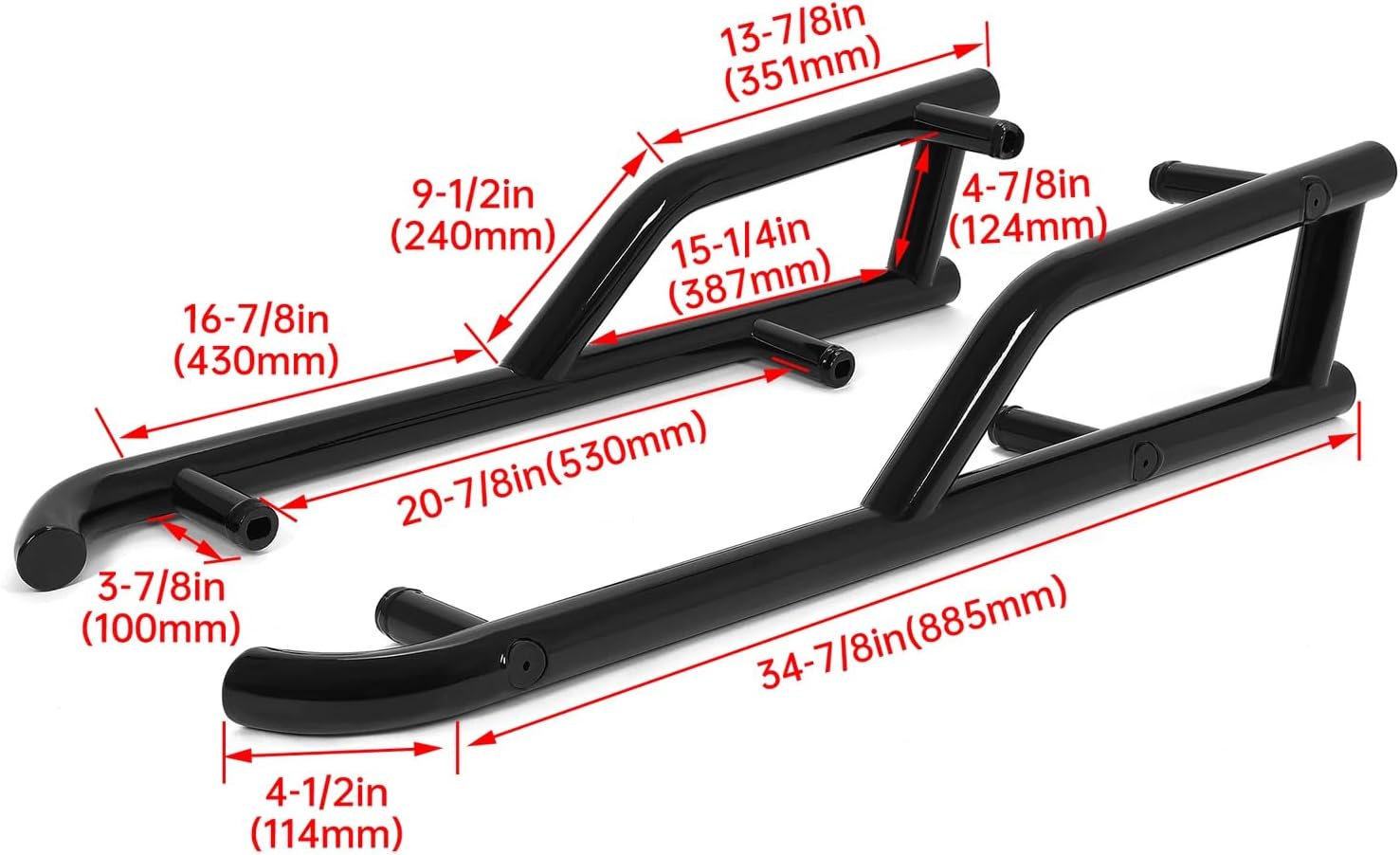 ​​SUGGESGIVE JN 2-Seat Extreme Kick Out Nerf Bars Steel Compatible for Polaris General XP 1000 2016-2025, Heavy-Duty Side Steps with Non-Slip Texture​