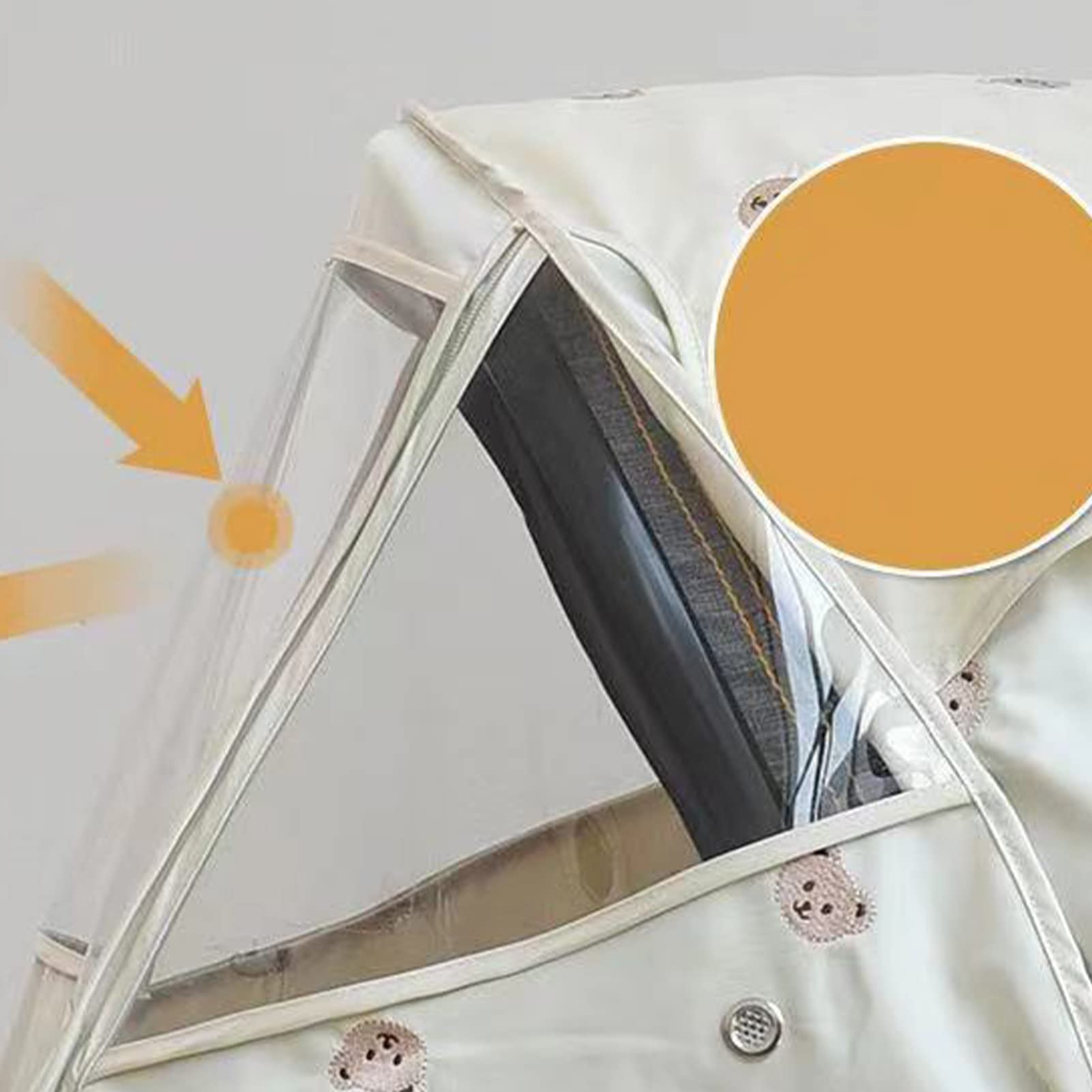 Dilwe Copri Passeggino Impermeabile Antivento con Simpatico Motivo a Orsetto, Ideale per Passeggiate e Viaggi All'aperto, Realizzato in Tessuto Oxford (Beige)