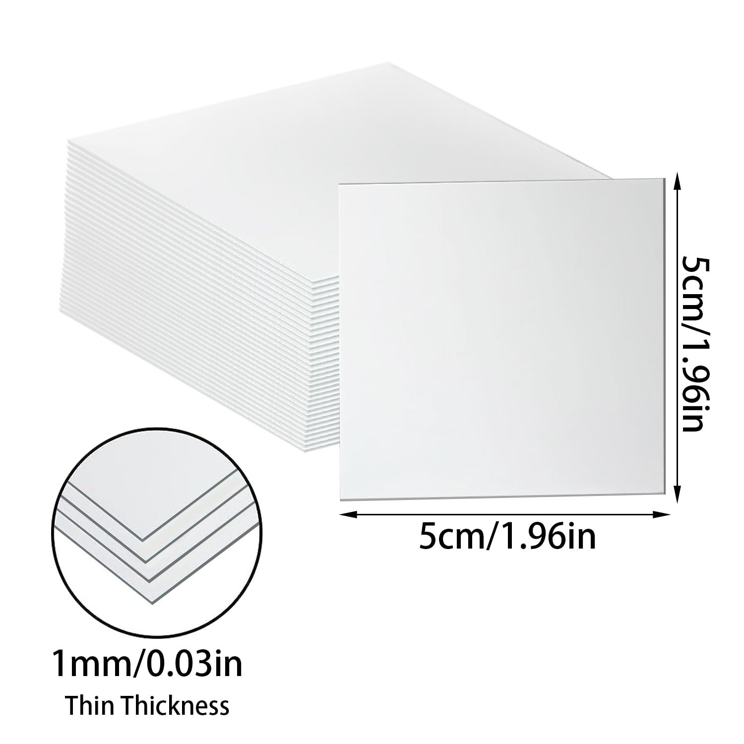 Zwin 50PCS Square Mirror Tiles, 2 x 2 inches Acrylic Small Tiny Mirror Self Adhesive, Flexible Mirror Sheets Self Adhesive for DIY Crafts Art Projects Supplies Home Decoration