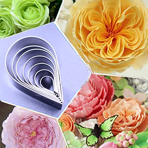 7Pcs Rose Petal Cutter Set Gum Paste Fondant Cake Cutters Decorating Tools #TOP1
