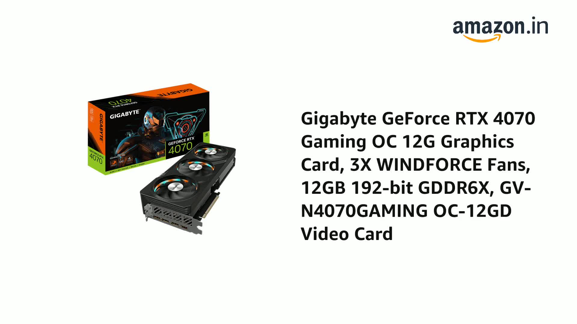 Amazon.in: Buy GIGABYTE Geforce RTX 4070 Gaming OC 12G Pci_E_X16