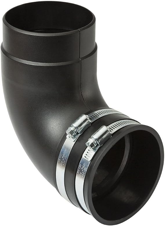 Dust Right Quick Connect 4'' Elbow - Dust Collection Fittings Includes Quick Connect Elbow, Metal Hose Clamps Leak-Free Suction Dust Collection System - Woodworking Dust Collection Hose and Fittings