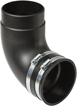 Dust Right Quick Connect 4'' Elbow - Dust Collection Fittings Includes Quick Connect Elbow, Metal Hose Clamps Leak-Free Suction Dust Collection System - Woodworking Dust Collection Hose and Fittings