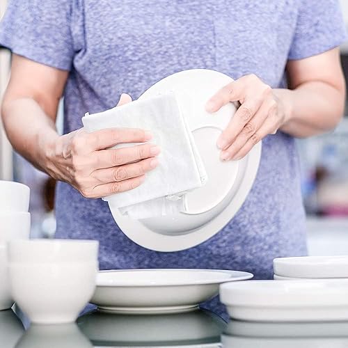 Miniatura 8 de Trapos sin pelusas, 100% algodón para limpieza, material de camiseta de tela suave para hierro fundido, teñido de madera, trapos de polvo, pulido de