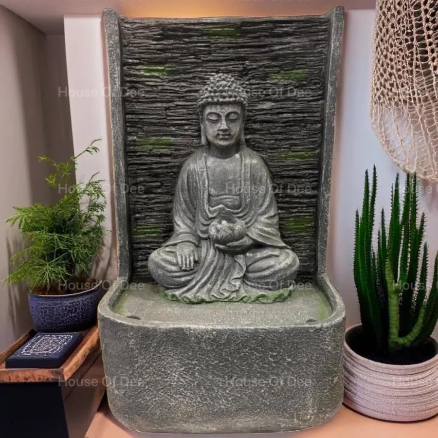 House Of Dee Big Slate Fountain for Living Room Home Decor Garden Decoration and Drawing Room (Wine::125 cm x 56 cm x 35 cm) (Grey Wall Med)-image-31