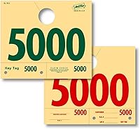 Vista 1 de 1000 números de envío de servicio automotriz Etiquetas colgantes de espejo numeradas 5000-5999 RL78 Estilo Rojo Verde Números de envío de servicio