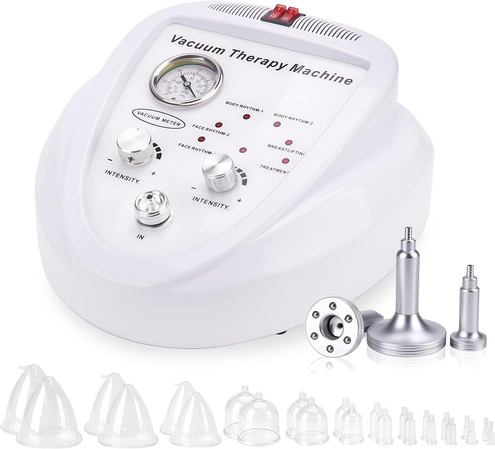 Yofuly Vacuum Therapy Machine, Multifunctional Vacuum Therapy Cupping Machine, Vacuum Cupping Machine with 30 Vacuum Cups and 3 Gua Sha Handles | 0-70 cmHg
