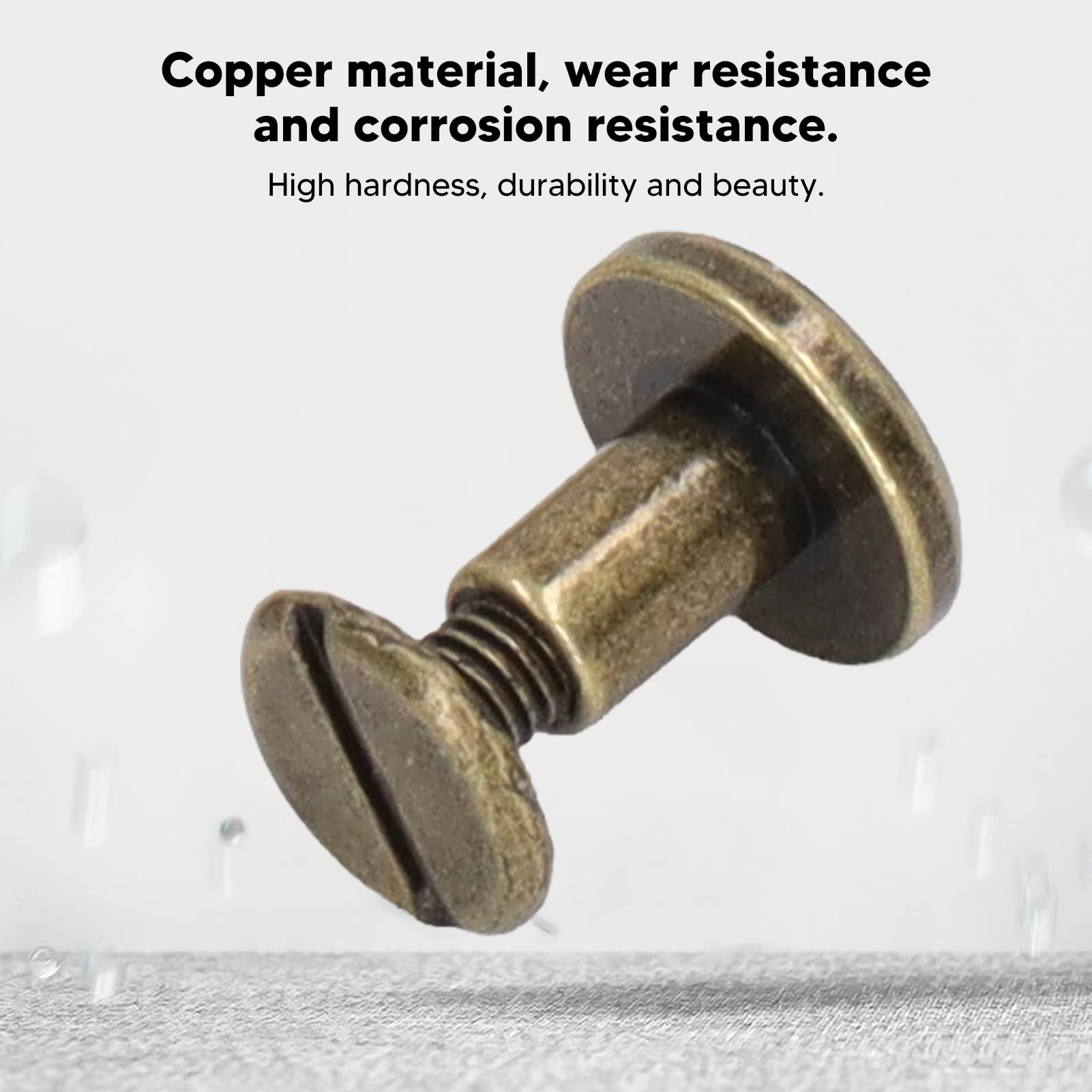 80 Pcs Book Binding Screw 9.5x8mm High Hardness Metal Chicago Screws DIY Faux Leather Craft