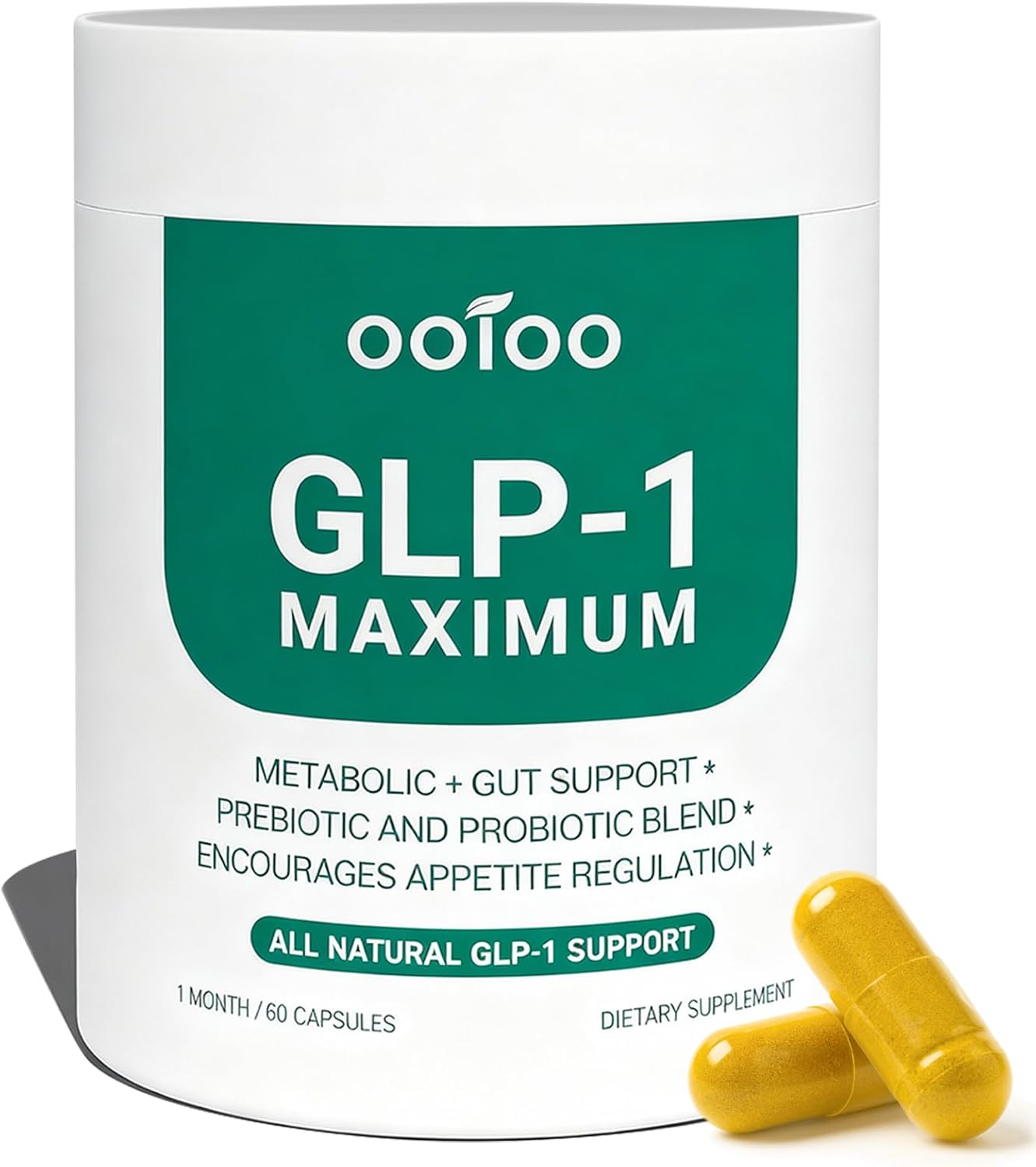 ooioo GLP-1 Weight Loss Supplement with Berberine, Ceylon Cinnamon & Probiotic Blend for Appetite, GLP-1 Activate, Metabolism & Gut, Vegan, Non-GMO, Halal Capsules for Men & Women