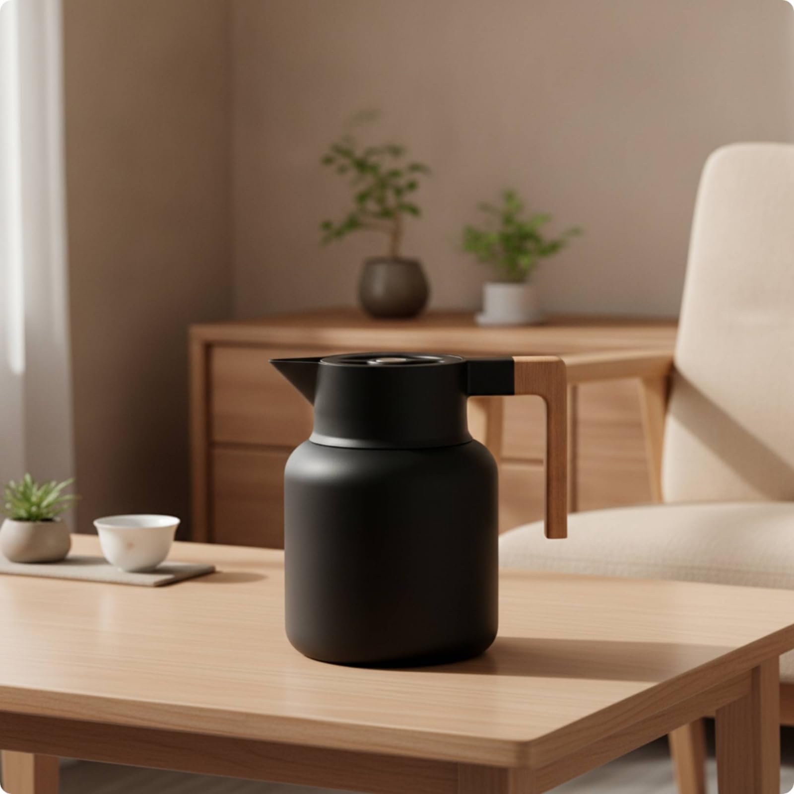 rockible Jarra Térmica Aislada Termo Cafetera Garrafa Interior y Exterior en Acero Inoxidable 304 con Tapa Sellada y Asa Ergonómica Apta para Oficina Hogar Reuniones Cafetería 1.6L, Array, Rosa