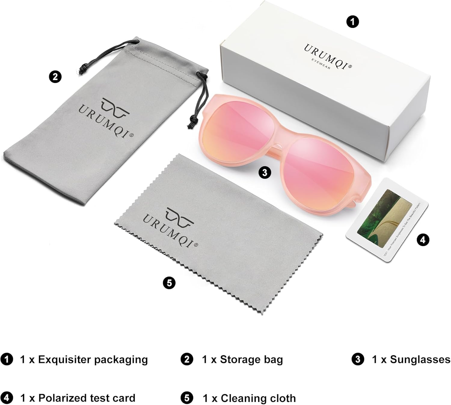 URUMQI Sunglasses Over Glasses Women, Polarized UV400 Protection Fit Over Glasses Sunglasses for Women Round Cat Eye - Image 9