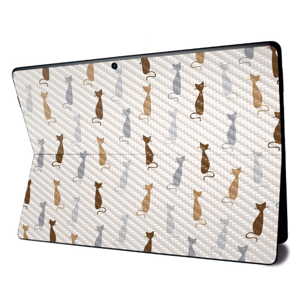 MightySkins Carbon Fiber Skin for Microsoft Surface Pro X - Cat Lady | Textured Carbon Fiber Finish | Easy to Apply, Remove, and Change Styles | Made in The USA