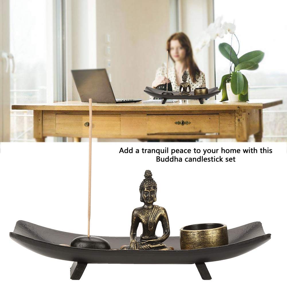 HT217 Tischplatte Buddha Zen Garden, Bronze Vintage Räuchergefäß Räuchergefäß Tischplatte, Räucherstäbchenhalter für Wohnkultur Meditation Entspannen