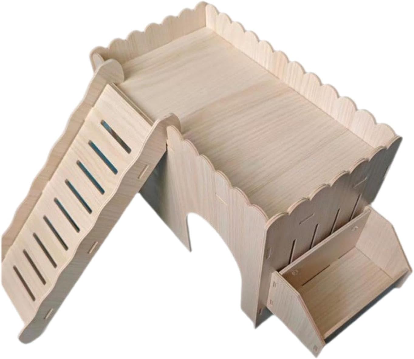 Wooden Guinea Pig House Playhouse Sturdy Habitat Decor Large Rabbit Hideout