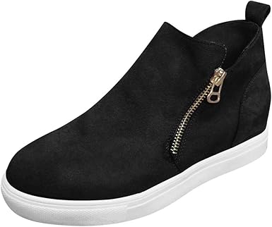 womens black high top sneakers with zipper