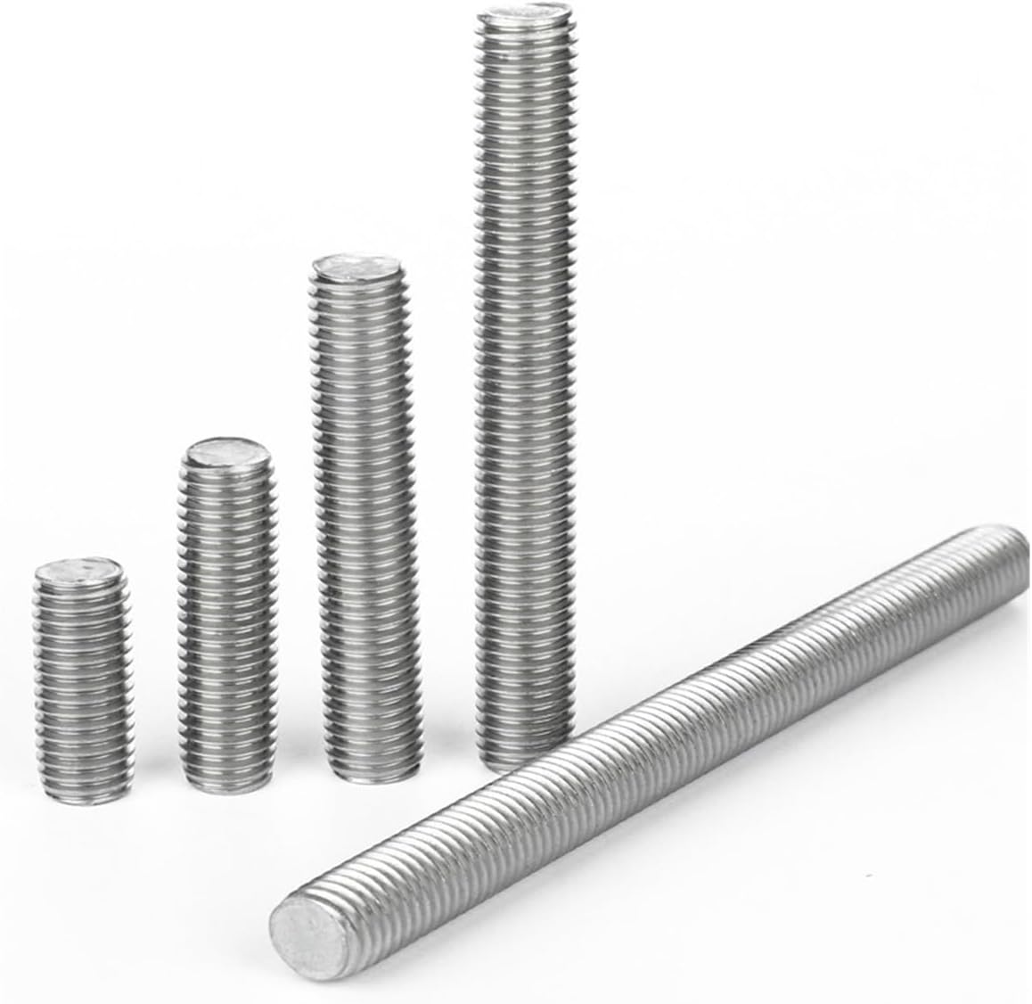 CREAP 5Pcs Length 8-80mm 304 Stainless Steel Fully Threaded Rods Bar Studs Screw Rod Wire Screw Rod M3 M4 M5 M6 M8(35mm,M4)