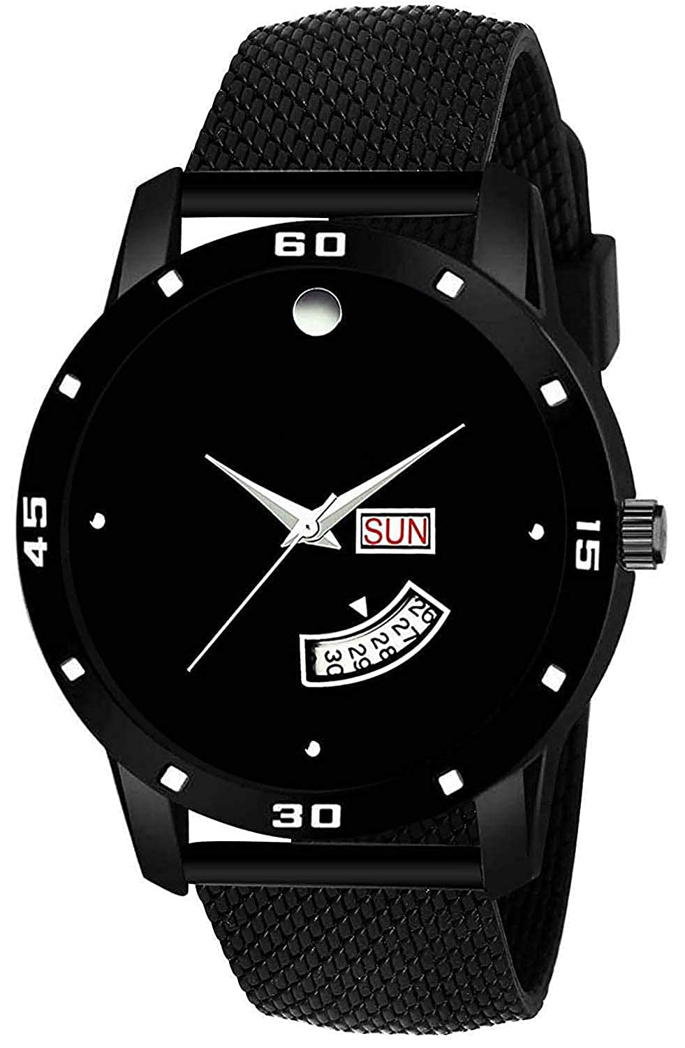 Shocknshop Plastic Analog Black Day & Date Dial Watch For Men And Boys (Black Colored Dial And Strap) -W57, Black Band (B0BJ995LZ3) Amazon Price History, Amazon Price Tracker