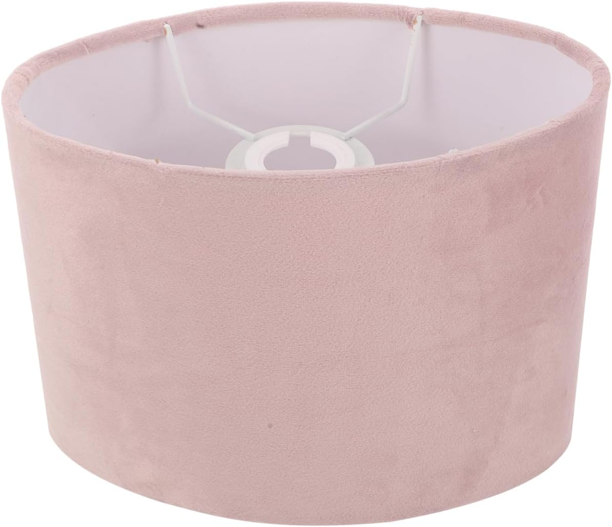 Velvet Oval Lampshade 7.3 Inch White Fabric Lamp Shade Table Light Cover Accessory Soft Light Diffuser for Bedroom Living Room