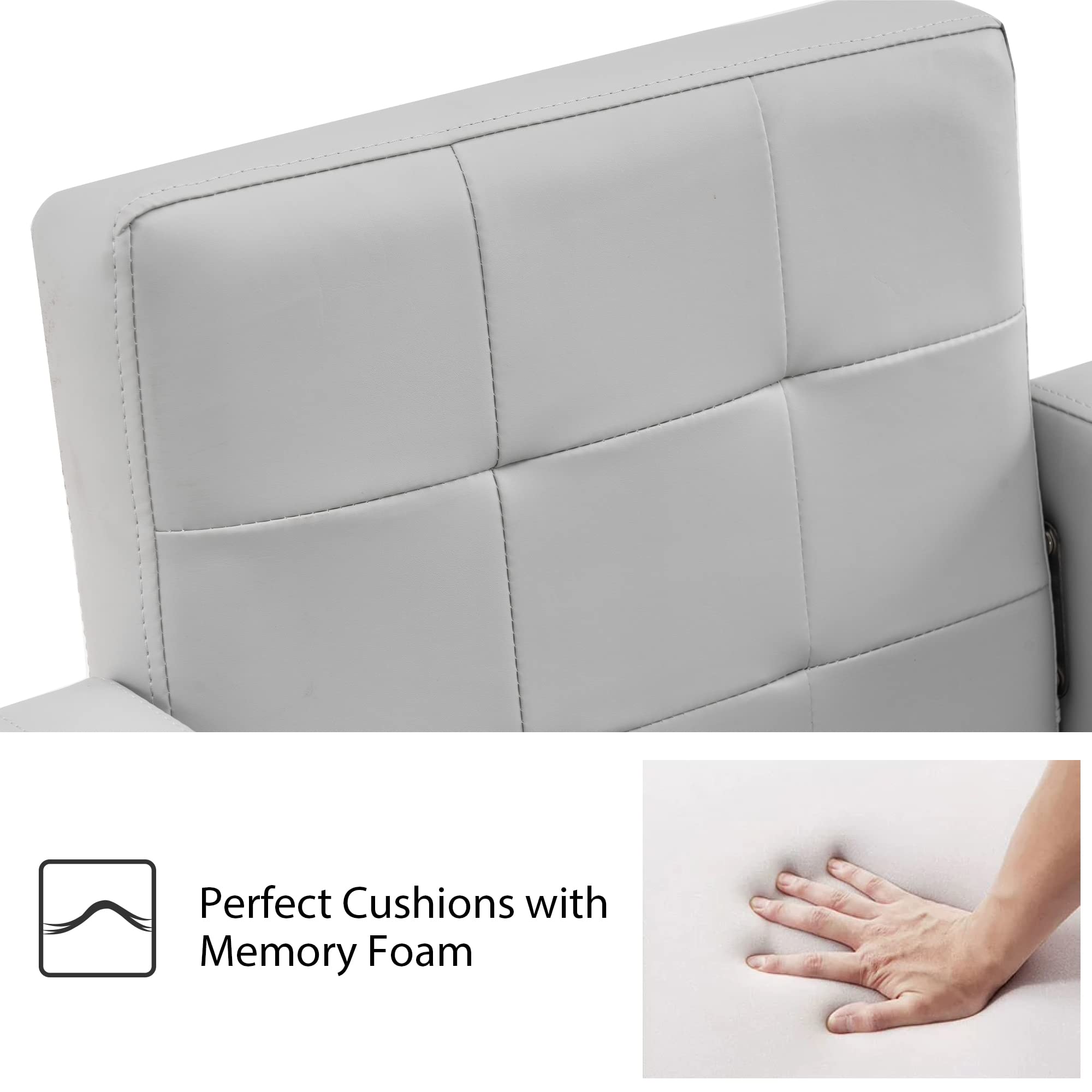 BarberPub Classic Salon Chair for Hair Stylist,Hydraulic Barber Styling Chair,Beauty Salon Spa Equipment 8818 (Grey)