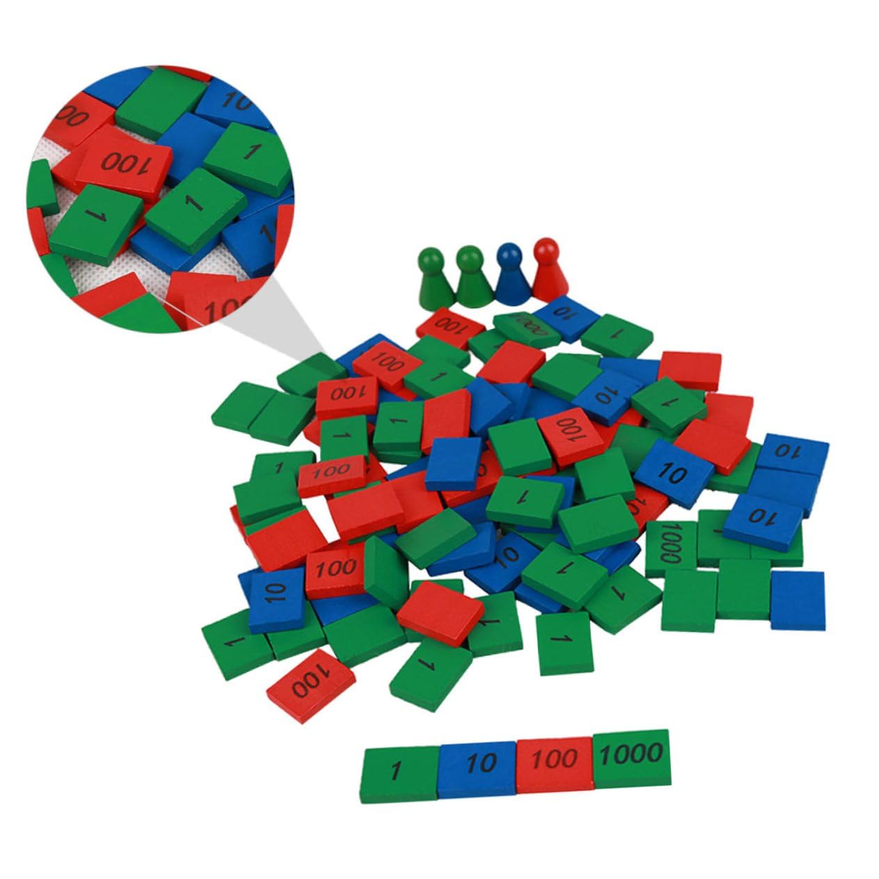 Juego de Sellos Matemáticos Montessori de Madera para Niños y Niñas, Mini Tamaño, 112 Piezas, Juguete Educativo para Bebés de 6 a 12 Meses, Desarrollo Temprano y Coordinación