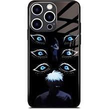 Six Eyes Manga Art Phone Case for iPhone 16 Pro Max, 9H Glass Aesthetic