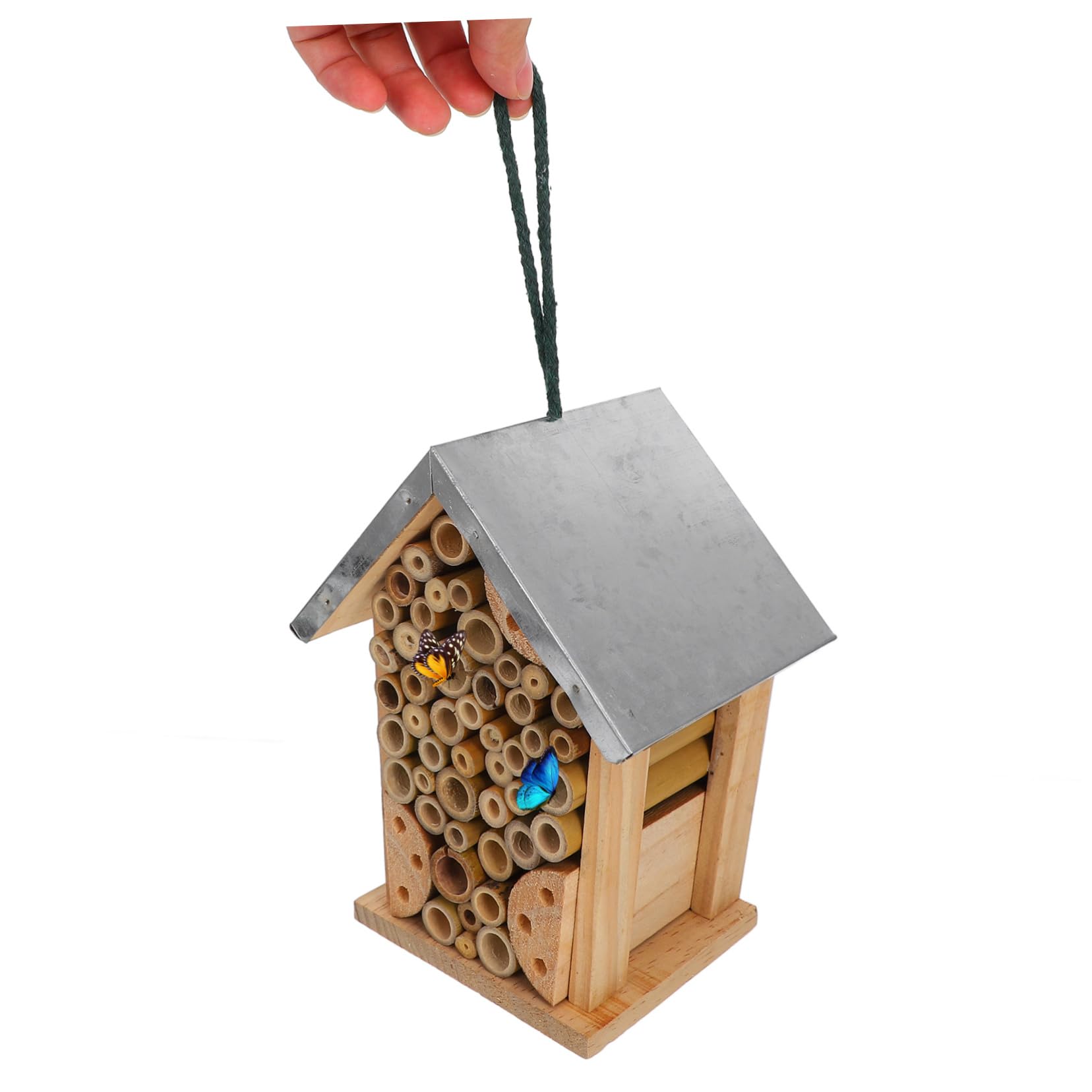 Toddmomy Holz-schmetterlingshaus Bienenstock aus Holz Bienenhaus Insektenhotel zum Aufhängen Bienenunterstand für Garten Marienkäferhaus Schmetterlingshabitat