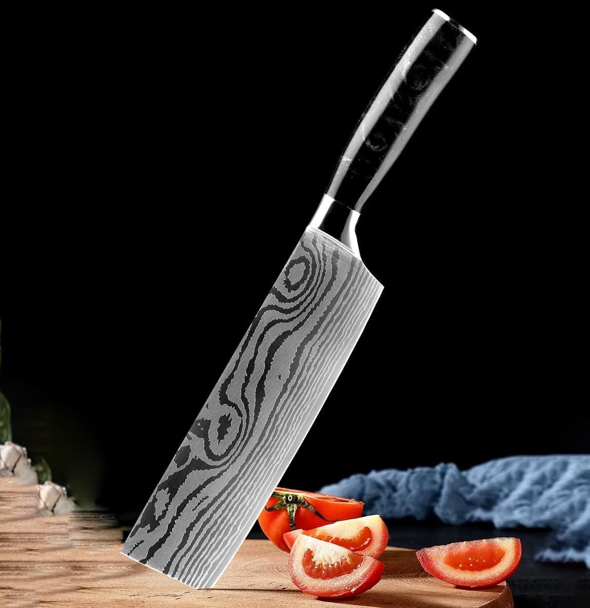 MAYIT Meat Cleaver Knife, 7 Inch Professional Nakiri Knife Sharp Chopping Knife For Vegetables And All-Purpose Chef Knife Japanese Kitchen Knife, MAYiT5475
