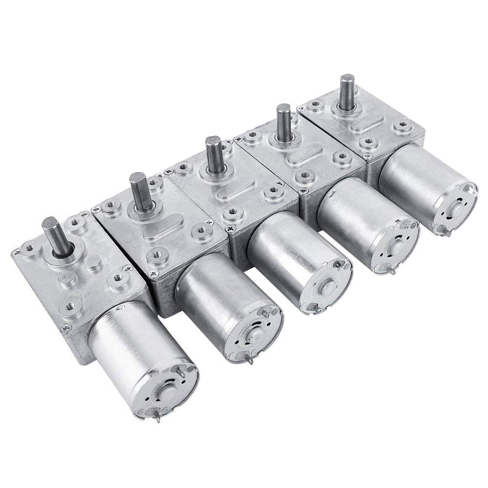 DC 12V Moteur Electrique de Réduction Réversible Turbine à Couple Elevé Boîte à Engrenages à Vis sans Fin(6RPM)