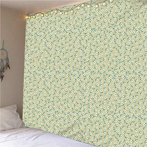 Tapiz de pared floral para salones modernos, decoración minimalista verde de 150x130 cm 4