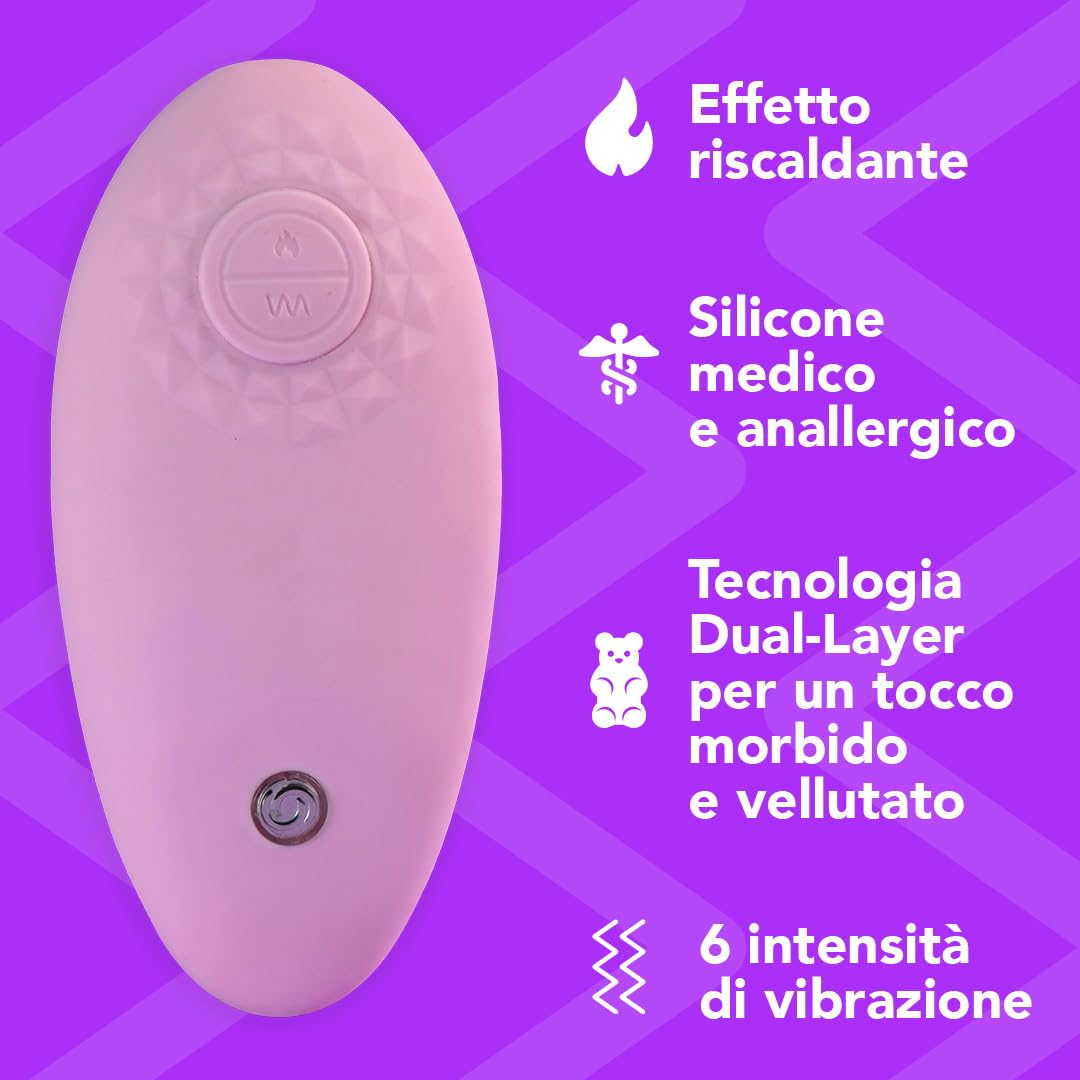 Control Light My Fire, Stimolatore clitorideo con Effetto Caldo e Vibrazione, Senza Ftalati in silicone medico Dual Layer, Autonomia fino a 15 ore, Impermeabile e sommergibile (IPX7)