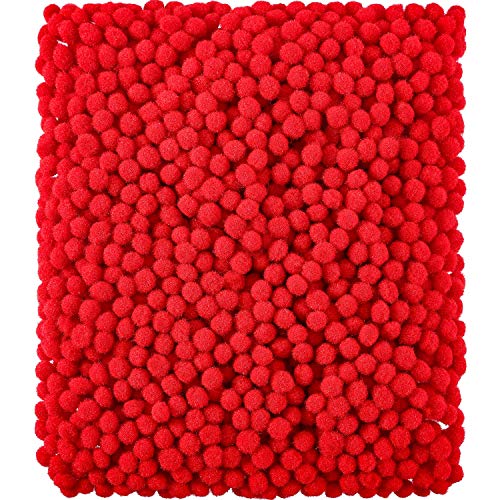 Shappy 2000 Pieces 6 mm Mini Pom Poms Christmas for Craft Making, Christmas Holiday Costume Small Pom Balls Hobby Supplies and DIY Crafts Decorations(Red)