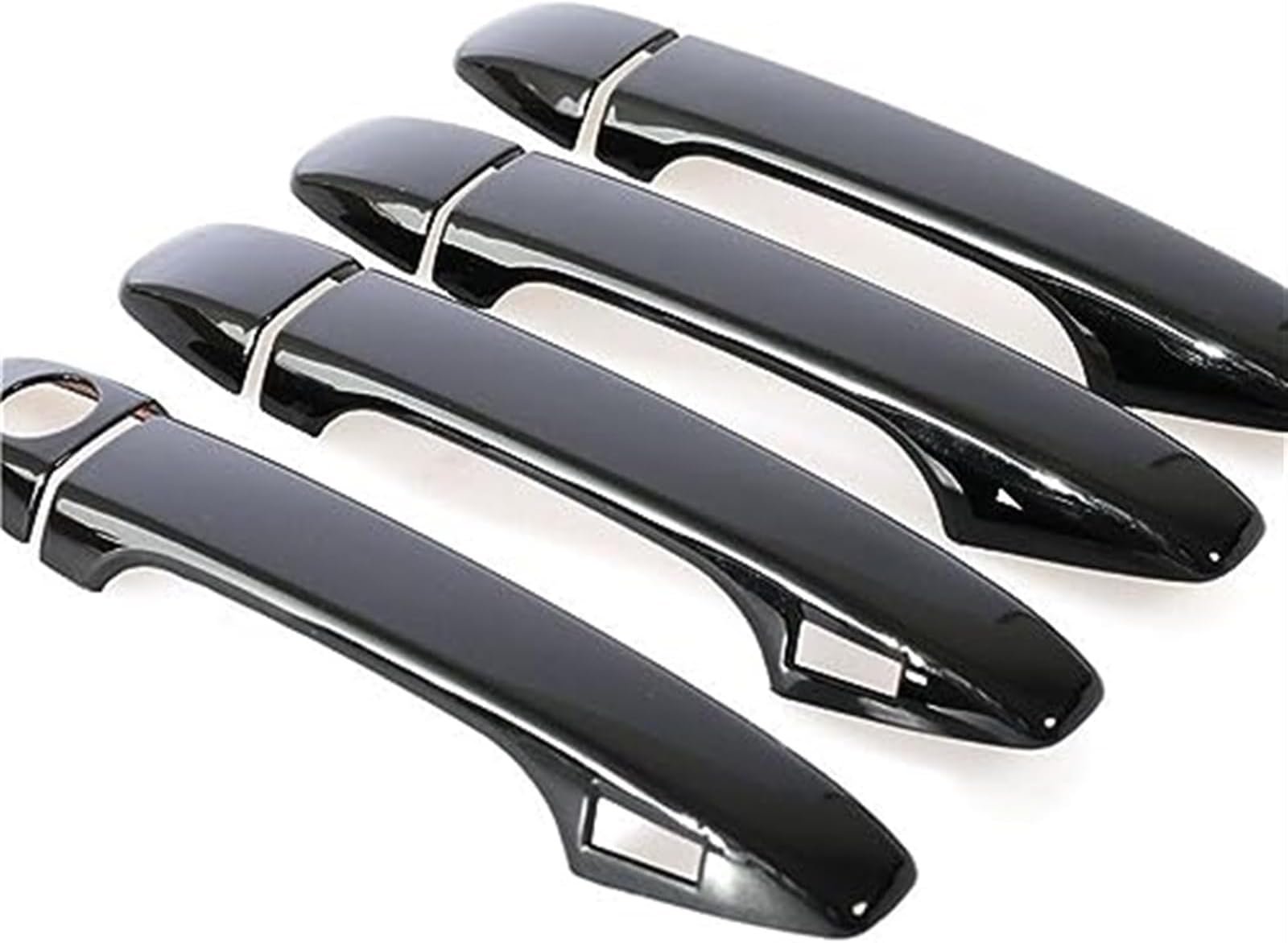 For Toyota, Prius XW30 30 Zvw30 Zvw35 2010~2015 Glossy Black Car Door Handle Cover Pad Sticker Overlay Styling Accessories Vehicle door handle sleeve(BLACK Keyless Entry)