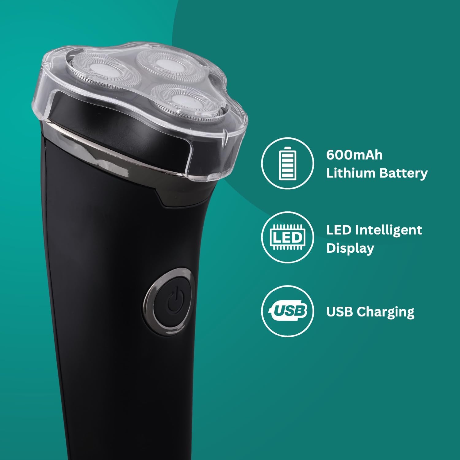 VGR V-329 shaver with LED display and USB charging port